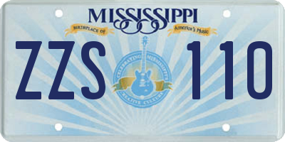 MS license plate ZZS110