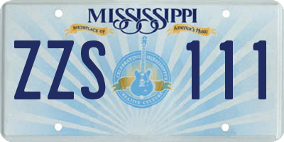 MS license plate ZZS111