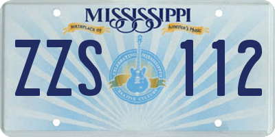 MS license plate ZZS112
