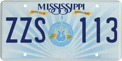 MS license plate ZZS113