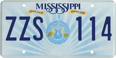 MS license plate ZZS114