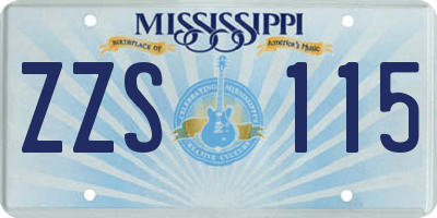 MS license plate ZZS115
