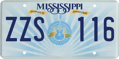 MS license plate ZZS116