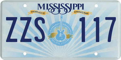 MS license plate ZZS117