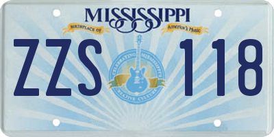 MS license plate ZZS118