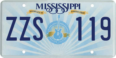 MS license plate ZZS119
