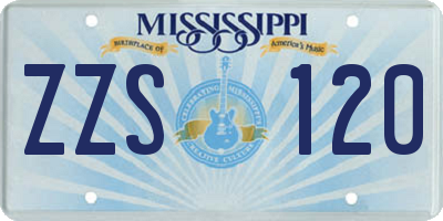 MS license plate ZZS120