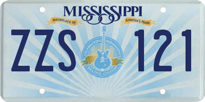 MS license plate ZZS121