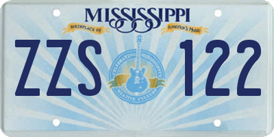 MS license plate ZZS122