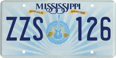 MS license plate ZZS126