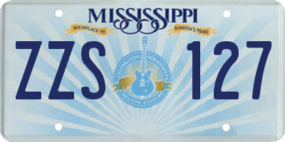 MS license plate ZZS127