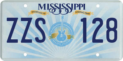 MS license plate ZZS128