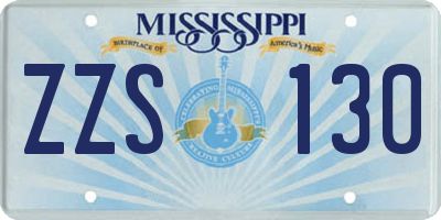 MS license plate ZZS130