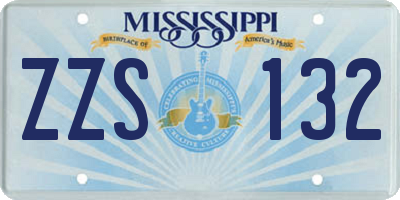 MS license plate ZZS132