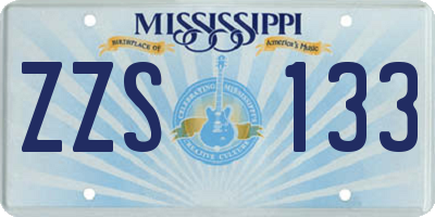 MS license plate ZZS133