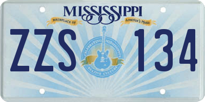 MS license plate ZZS134