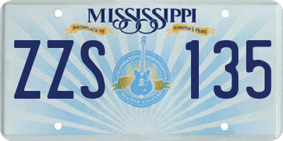 MS license plate ZZS135