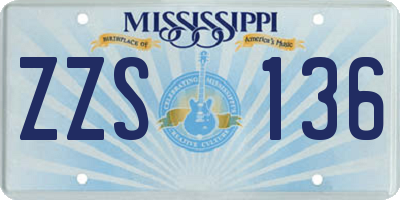 MS license plate ZZS136