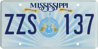 MS license plate ZZS137