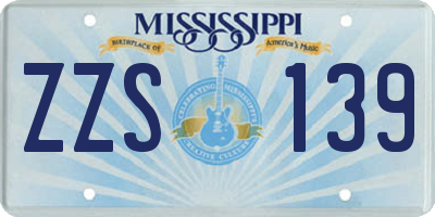 MS license plate ZZS139