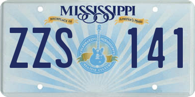 MS license plate ZZS141