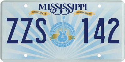 MS license plate ZZS142