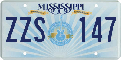 MS license plate ZZS147