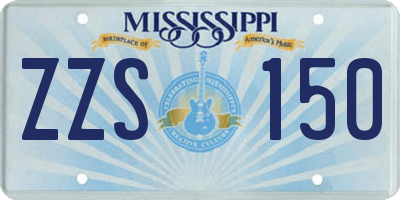 MS license plate ZZS150