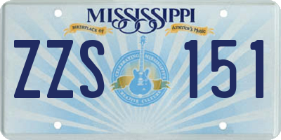 MS license plate ZZS151