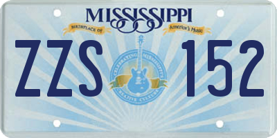 MS license plate ZZS152