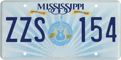 MS license plate ZZS154