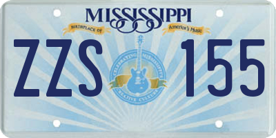 MS license plate ZZS155