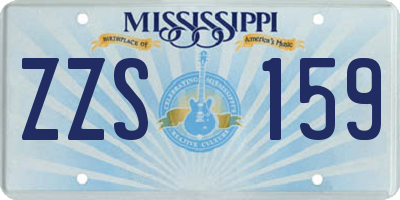 MS license plate ZZS159