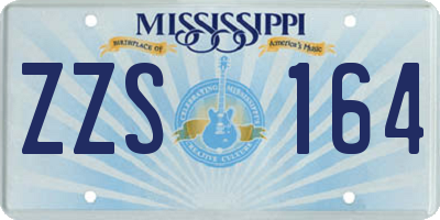 MS license plate ZZS164