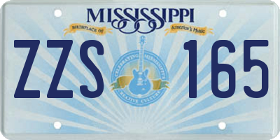 MS license plate ZZS165