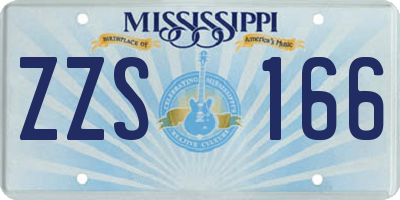 MS license plate ZZS166