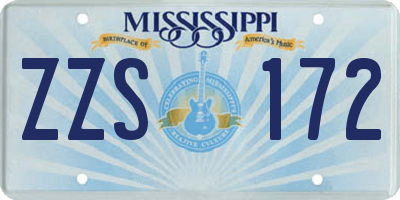 MS license plate ZZS172