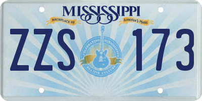 MS license plate ZZS173
