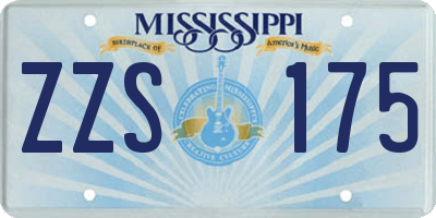 MS license plate ZZS175