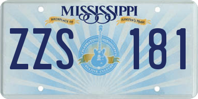 MS license plate ZZS181