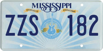 MS license plate ZZS182