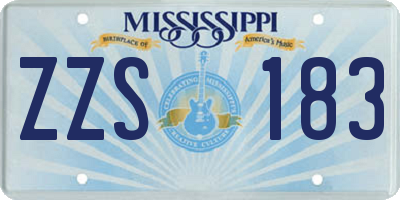 MS license plate ZZS183