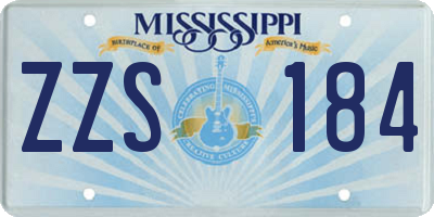 MS license plate ZZS184