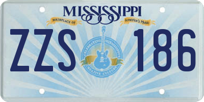 MS license plate ZZS186