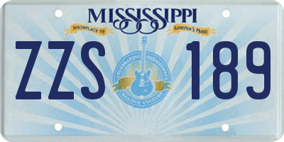 MS license plate ZZS189