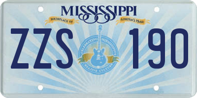 MS license plate ZZS190