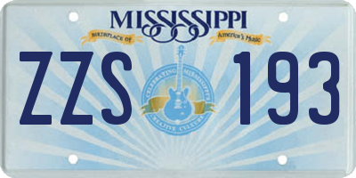 MS license plate ZZS193