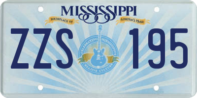 MS license plate ZZS195