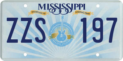 MS license plate ZZS197