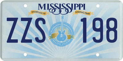 MS license plate ZZS198